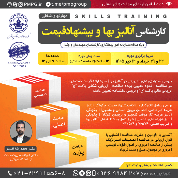 کارشناس آنالیز بها و پیشنهاد قیمت